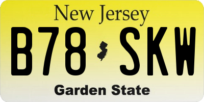 NJ license plate B78SKW