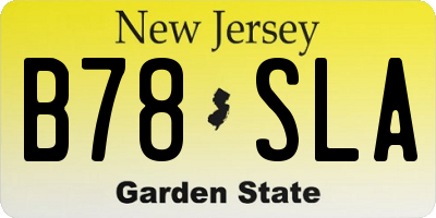 NJ license plate B78SLA