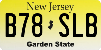NJ license plate B78SLB