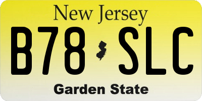 NJ license plate B78SLC