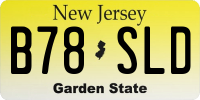 NJ license plate B78SLD