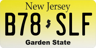 NJ license plate B78SLF