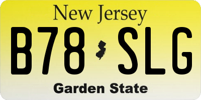 NJ license plate B78SLG