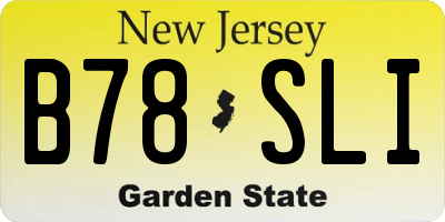 NJ license plate B78SLI