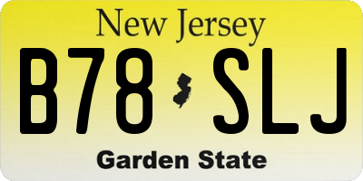 NJ license plate B78SLJ