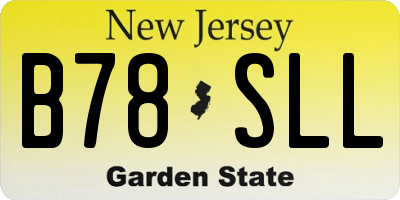 NJ license plate B78SLL