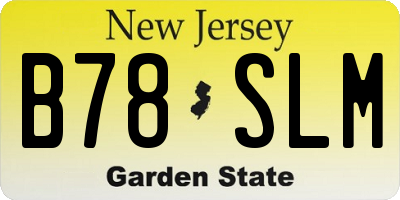 NJ license plate B78SLM
