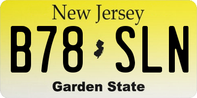 NJ license plate B78SLN