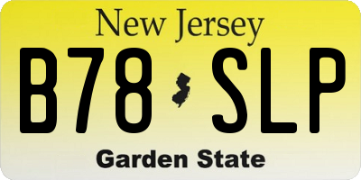 NJ license plate B78SLP