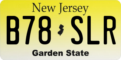 NJ license plate B78SLR