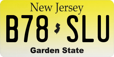 NJ license plate B78SLU