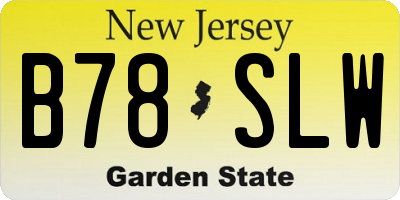 NJ license plate B78SLW
