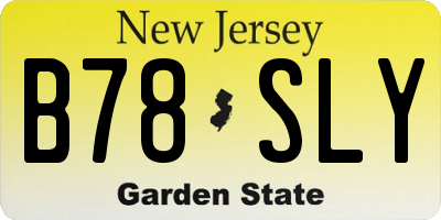 NJ license plate B78SLY