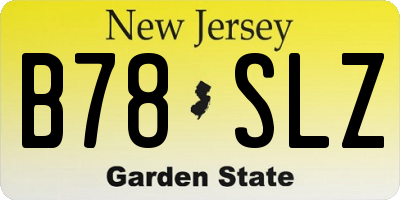 NJ license plate B78SLZ