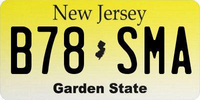 NJ license plate B78SMA