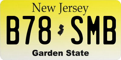 NJ license plate B78SMB