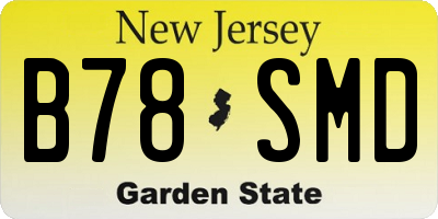 NJ license plate B78SMD