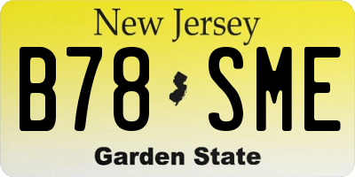 NJ license plate B78SME