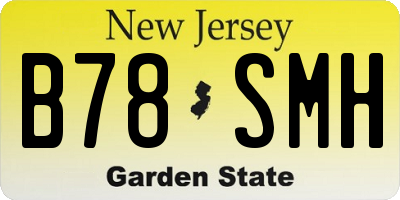 NJ license plate B78SMH
