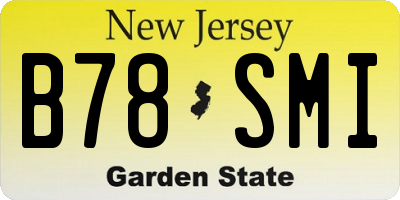 NJ license plate B78SMI