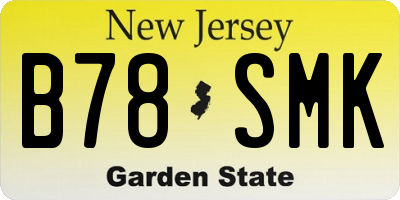 NJ license plate B78SMK