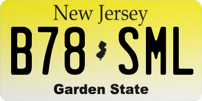NJ license plate B78SML