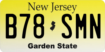 NJ license plate B78SMN