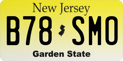 NJ license plate B78SMO