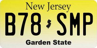 NJ license plate B78SMP
