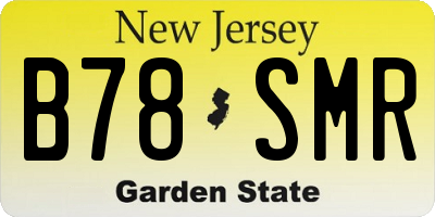 NJ license plate B78SMR
