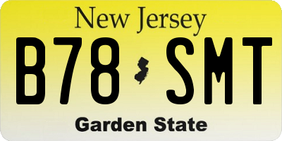 NJ license plate B78SMT