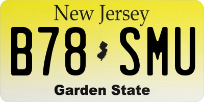 NJ license plate B78SMU