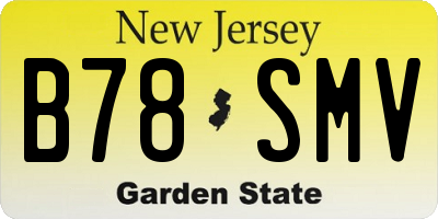 NJ license plate B78SMV