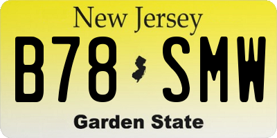 NJ license plate B78SMW
