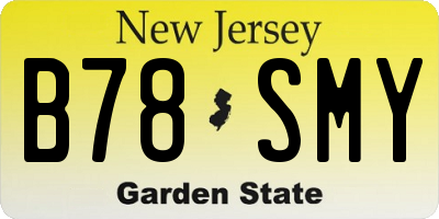 NJ license plate B78SMY
