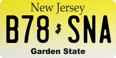 NJ license plate B78SNA