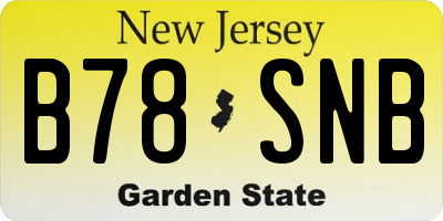 NJ license plate B78SNB