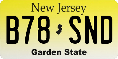 NJ license plate B78SND