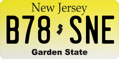 NJ license plate B78SNE