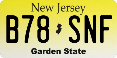 NJ license plate B78SNF