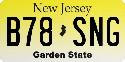 NJ license plate B78SNG