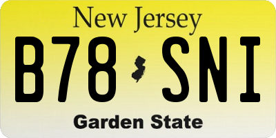 NJ license plate B78SNI