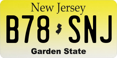 NJ license plate B78SNJ