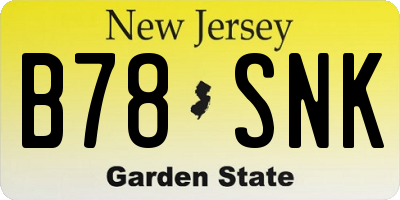NJ license plate B78SNK
