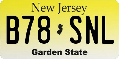NJ license plate B78SNL