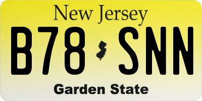 NJ license plate B78SNN