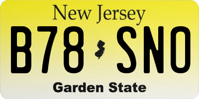 NJ license plate B78SNO