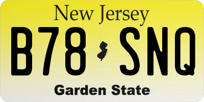 NJ license plate B78SNQ