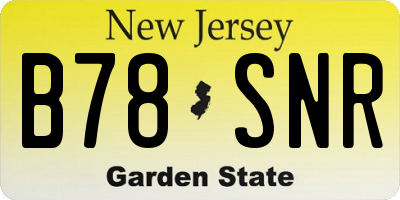 NJ license plate B78SNR