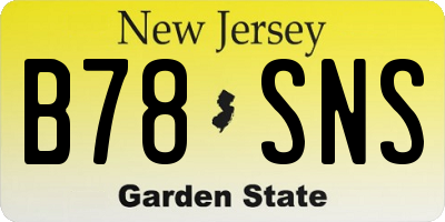 NJ license plate B78SNS